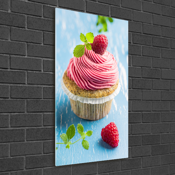 Quadro vetro verticale Cupcake al lampone