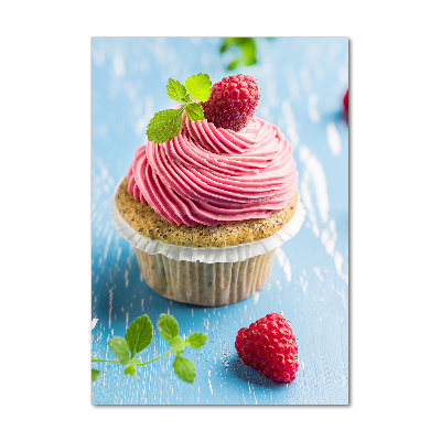 Quadro vetro verticale Cupcake al lampone