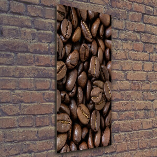 Quadro in vetro verticale Chicchi di caffè