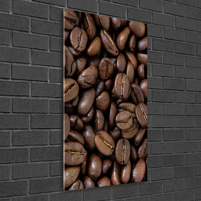 Quadro in vetro verticale Chicchi di caffè