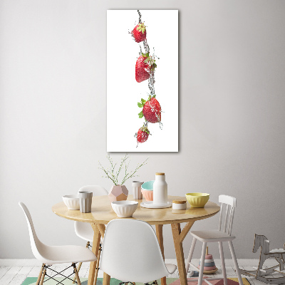 Quadro di vetro verticale Fragole