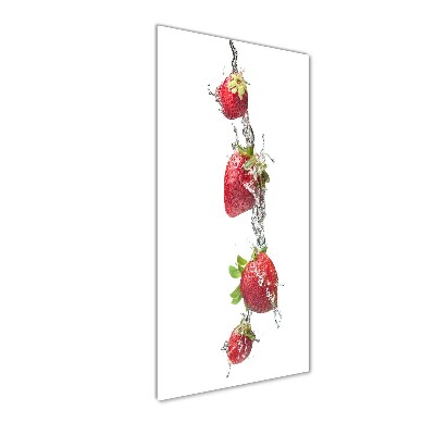 Quadro di vetro verticale Fragole