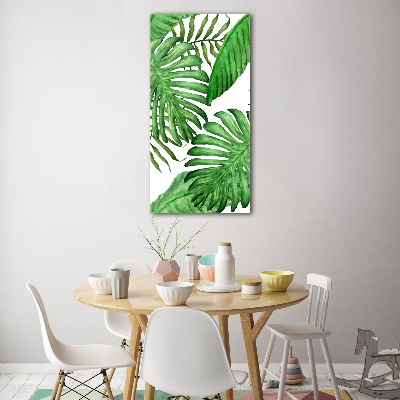Quadro vetro verticale Foglie tropicali