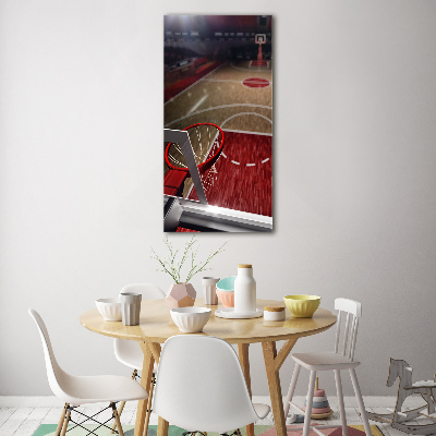 Quadro stampa su vetro verticale Campo da basket