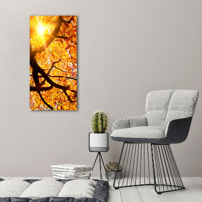 Quadro stampa su vetro verticale Albero autunnale
