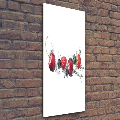 Quadro stampa su vetro verticale Frutti di bosco