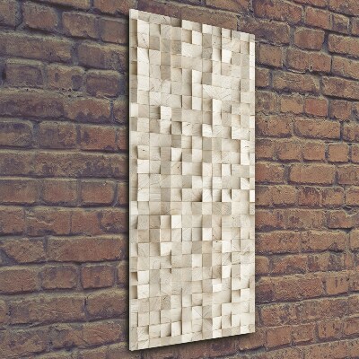 Quadro in vetro verticale Cubi di legno