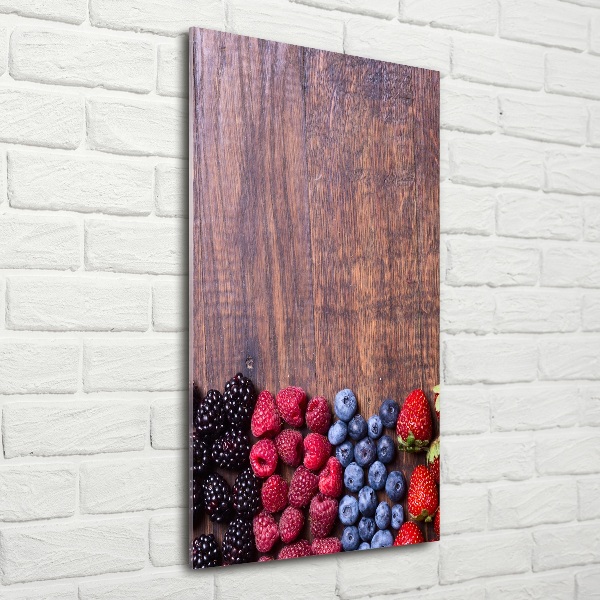 Quadro in vetro verticale Frutti di bosco