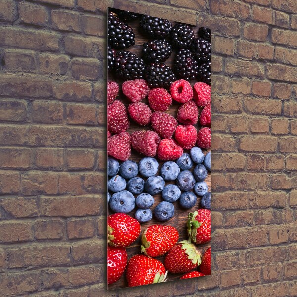 Quadro di vetro verticale Frutti di bosco