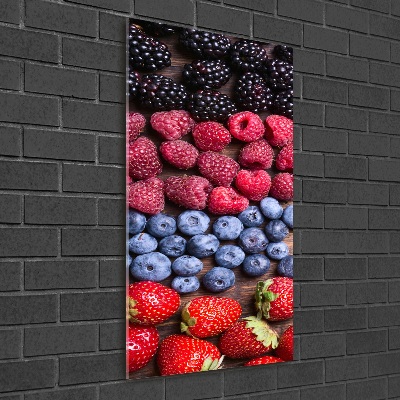Quadro di vetro verticale Frutti di bosco