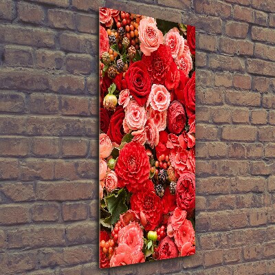 Quadro di vetro verticale Un mazzo di fiori