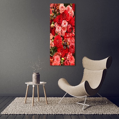 Quadro di vetro verticale Un mazzo di fiori