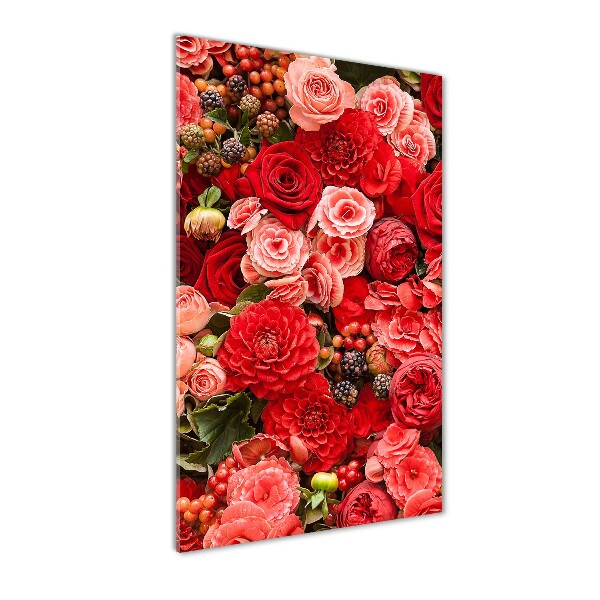 Quadro di vetro verticale Un mazzo di fiori