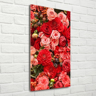 Quadro di vetro verticale Un mazzo di fiori