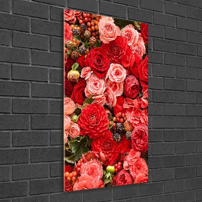 Quadro di vetro verticale Un mazzo di fiori