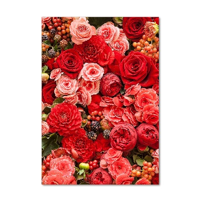 Quadro di vetro verticale Un mazzo di fiori