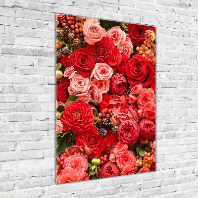 Quadro di vetro verticale Un mazzo di fiori