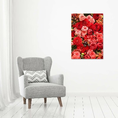 Quadro di vetro verticale Un mazzo di fiori