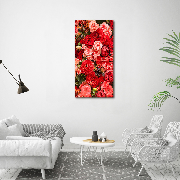 Quadro di vetro verticale Un mazzo di fiori
