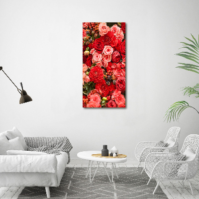 Quadro di vetro verticale Un mazzo di fiori
