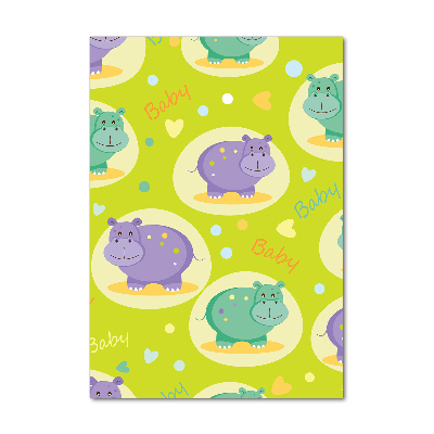 Quadro di vetro verticale Ippopotami