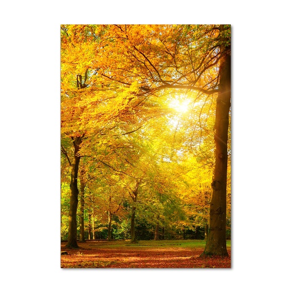 Quadro di vetro verticale Foresta in autunno
