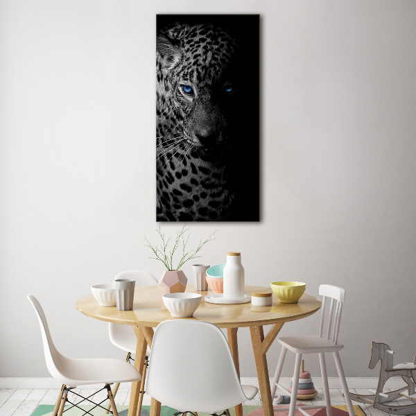 Quadro vetro verticale Leopardo