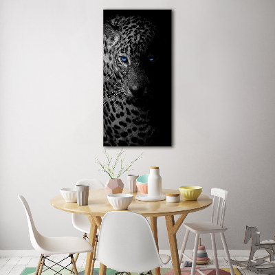 Quadro vetro verticale Leopardo