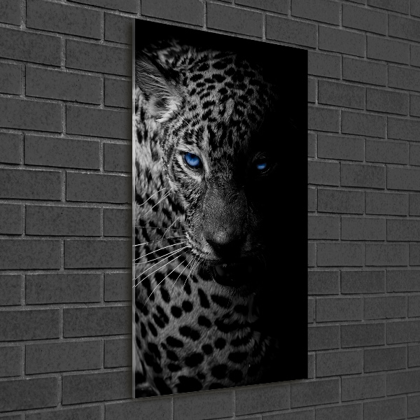 Quadro vetro verticale Leopardo