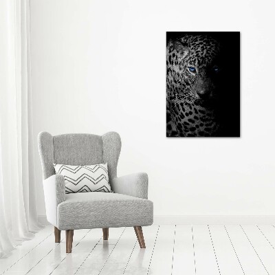 Quadro vetro verticale Leopardo