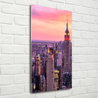 Quadro vetro verticale New York Ovest