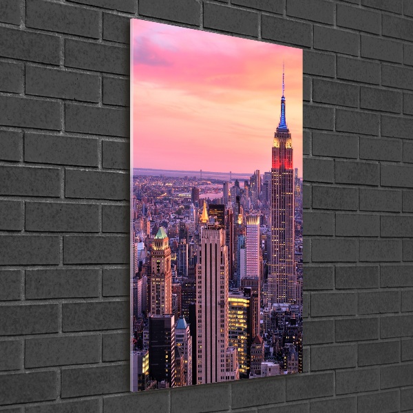Quadro vetro verticale New York Ovest