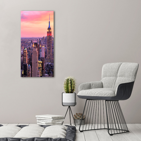 Quadro vetro verticale New York Ovest