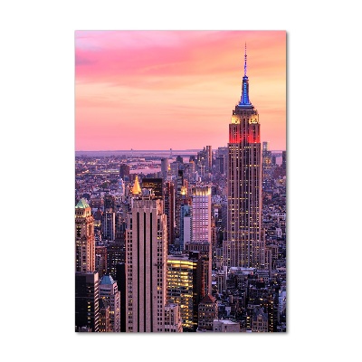 Quadro vetro verticale New York Ovest