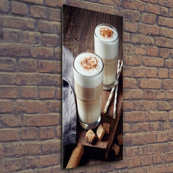 Quadro stampa su vetro verticale Caffè latte