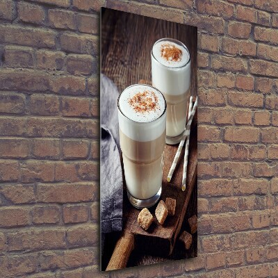 Quadro stampa su vetro verticale Caffè latte