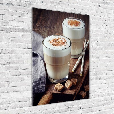 Quadro stampa su vetro verticale Caffè latte