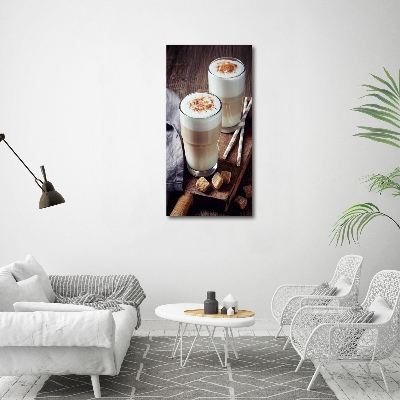 Quadro stampa su vetro verticale Caffè latte