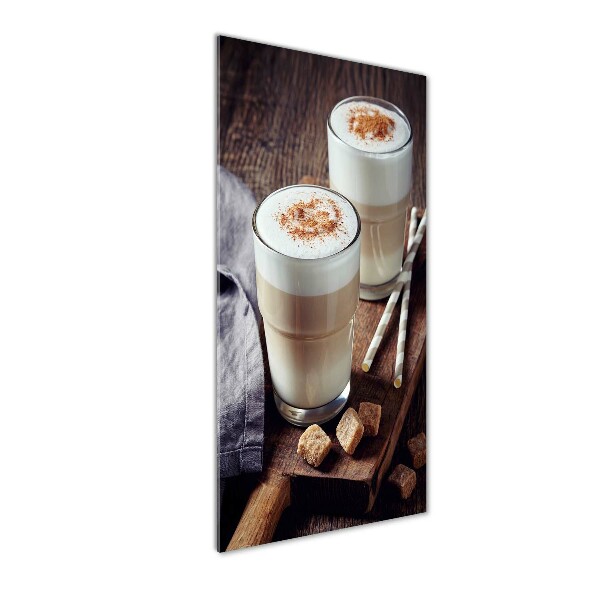Quadro stampa su vetro verticale Caffè latte