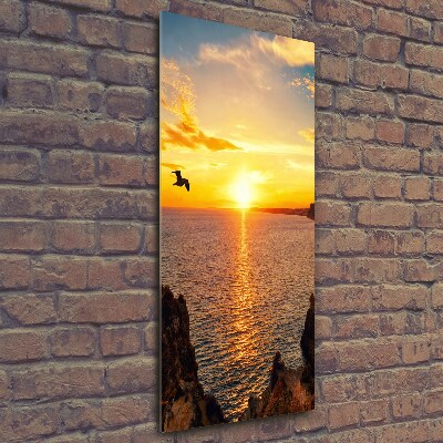 Quadro in vetro verticale Mare al tramonto