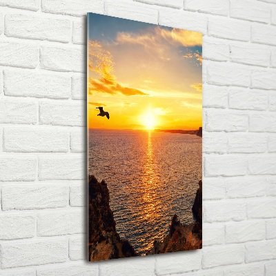 Quadro in vetro verticale Mare al tramonto