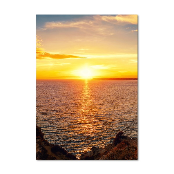 Quadro in vetro verticale Mare al tramonto