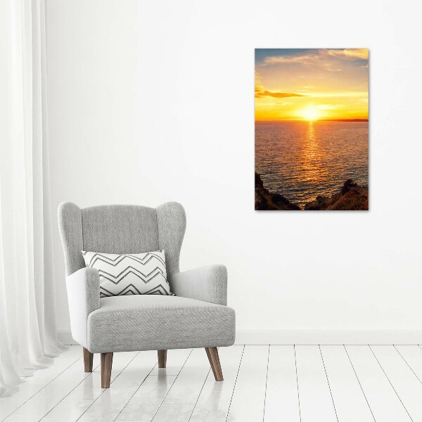 Quadro in vetro verticale Mare al tramonto