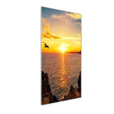 Quadro in vetro verticale Mare al tramonto