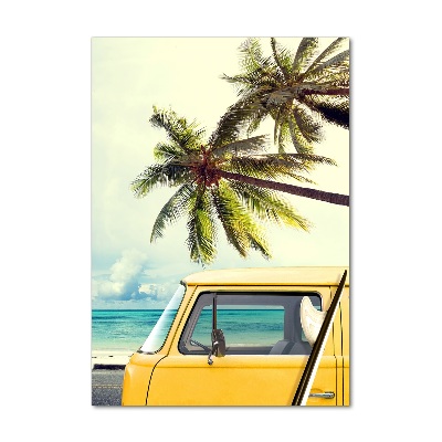 Quadro stampa su vetro verticale È ora di fare surf