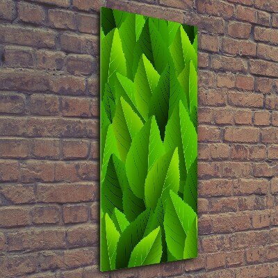 Quadro di vetro verticale Foglie verdi