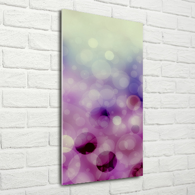 Quadro di vetro verticale Ruote viola