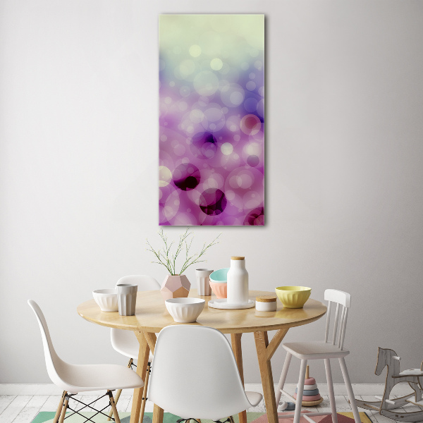 Quadro di vetro verticale Ruote viola