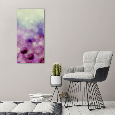 Quadro di vetro verticale Ruote viola