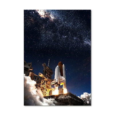 Quadro in vetro verticale Decollo del razzo